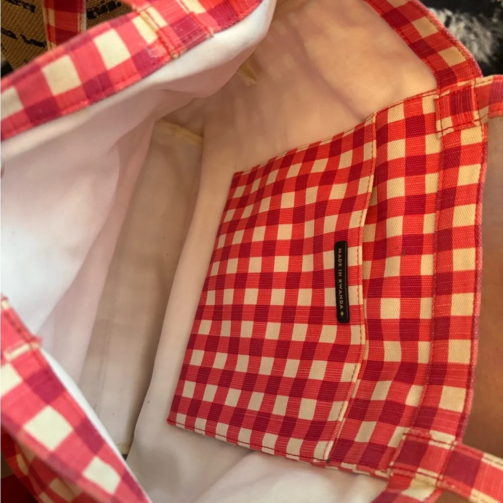 kate spade pink and white gingham bow tote - Picture 6 of 6
